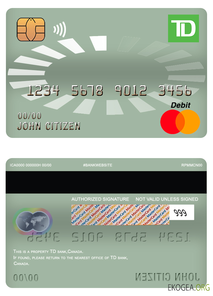 Carte de débit principale Canada TD